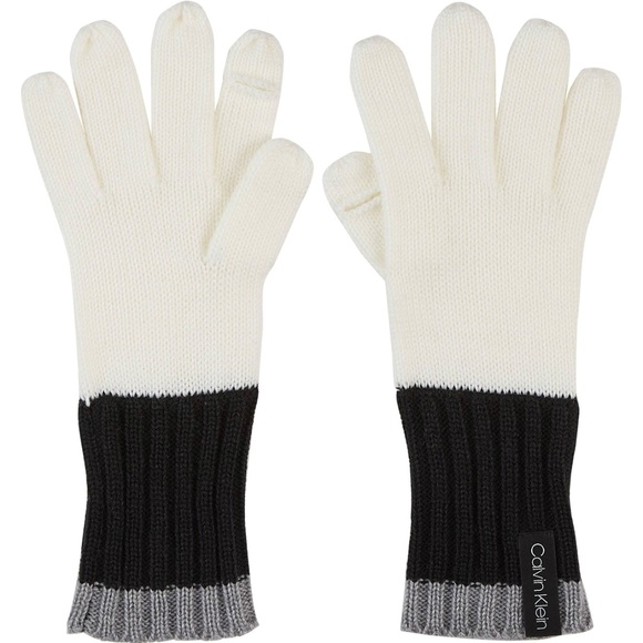 Calvin Klein Accessories - Calvin Klein Color Block Heathered Knit Gloves